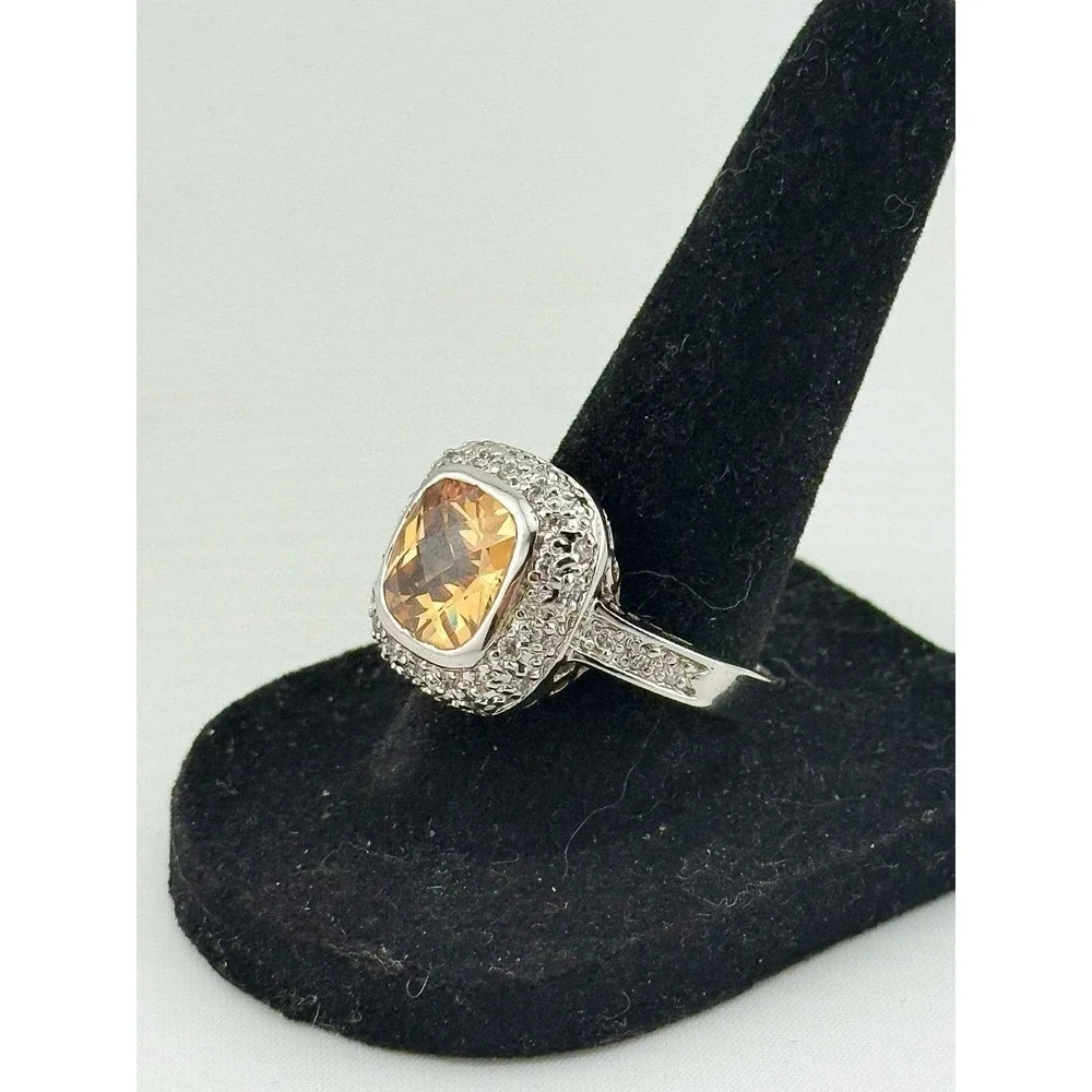 Premier Designs Vintage Peach Champagne Cocktail Ring In Size 8